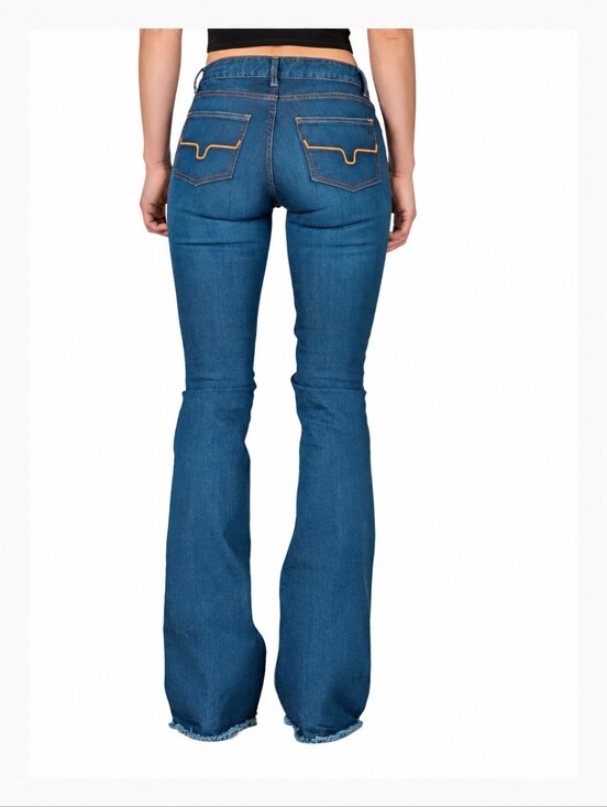 Kimes Ranch Denim - Kimes Ranch Lola Jeans Women's 12/32 Bootcut Flare Raw Fray Hem Made In USA
